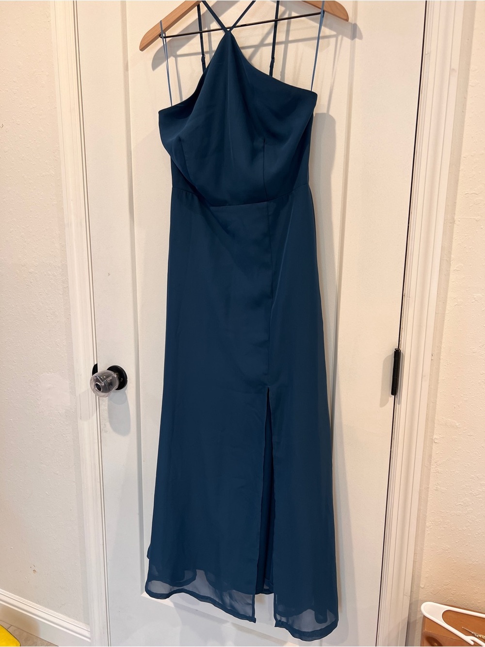 Birdie Grey Blue Halter Neckline Dress